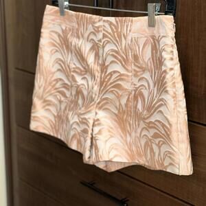 Intermix Lydia Lurex Pink Metallic Jacquard Leaf Side Zip Short